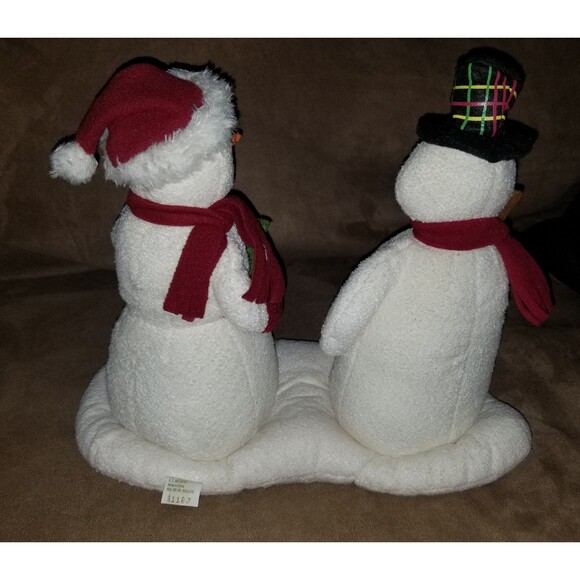 Hallmark Jingle Pals "We Wish You A Merry Christmas" Mr & Mrs Snowman 2003 - Picture 2 of 2
